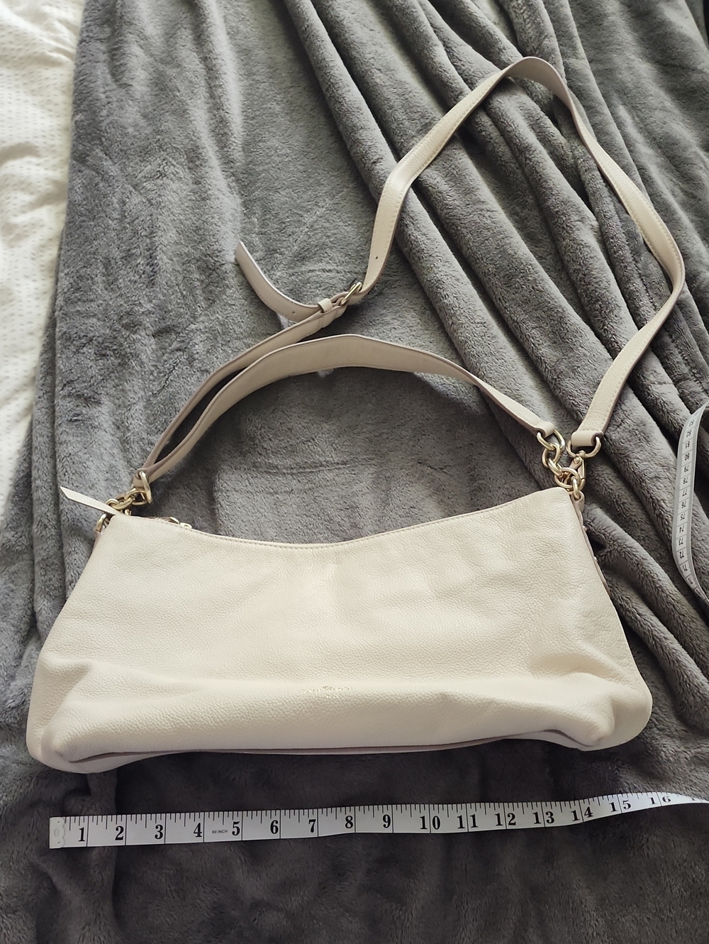 Kate Spade Cream Pebbled Leather Shoulder Bag with Adjustable Strap/ Crossbody